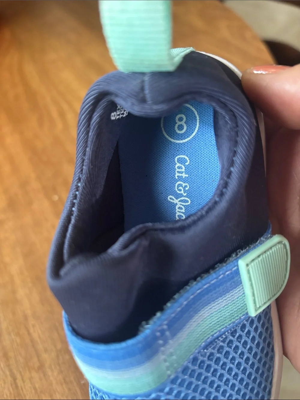 Cat & Jack Kids Blue Mesh Water Shoe with Mint Strap Accent
